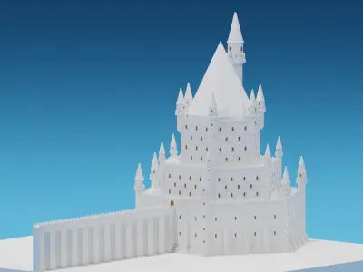 Fantasy Medieval Castle Low-poly 3D model