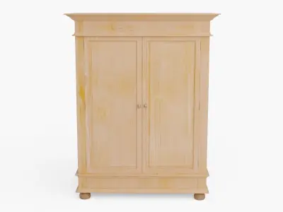 Classic Birch and Oak Wardrobes 3D Free low-poly 3D model