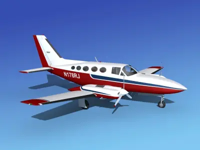 Cessna 414A Chancellor V05 3D model