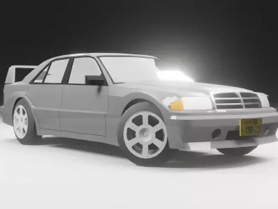 Mercedes-Benz Evolution II 190E Free low-poly 3D model