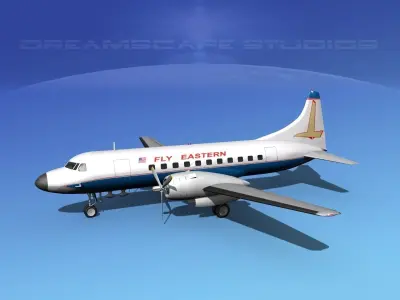 Convair CV-340 Eastern Airlines 2 3D model