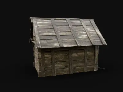 FARM DOG HOUSE HOUND VILLAGE COTTAGE SHEPHERD ANIMAL HUT Free low-poly 3D model