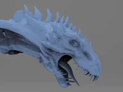 Dragon Design Head Low polly 3D model