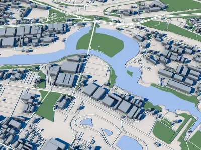 Part Of Bydgoszcz City Poland 3D model