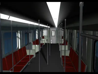 Subway - collection train on tracks 3D model