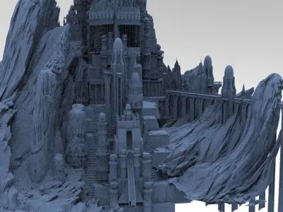 Fantasy Mongolia Ruins 3D model