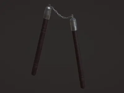 Nunchaku Model - Textures Low-poly 3D model
