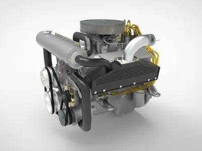 Marine Engine V8 3D model