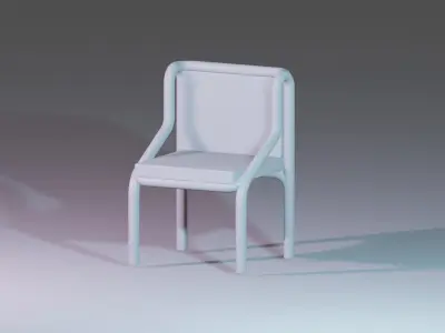 chair Low-poly 3D model 13