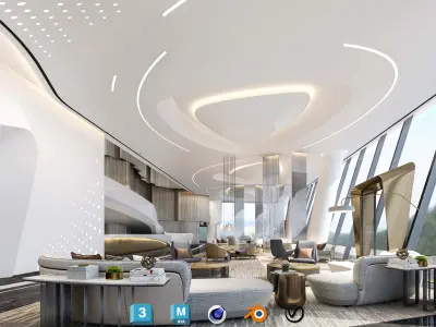 Contemporary Sales Office Environment - Full Scene for ArchViz Low-poly 3D model