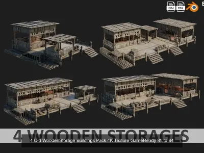 81 - 120 OLD MEDIEVAL BUILDINGS PACK 4K Textures GameReady 3D Model Collection