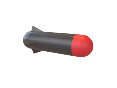 Cartoon Missile v1 001 Low-poly 3D model