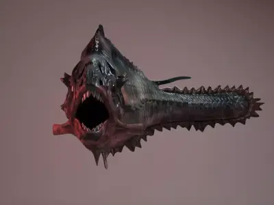 piranha monster  Low-poly 3D model