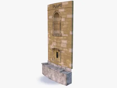 Brick Wall 0002 Modular Low-poly 3D model