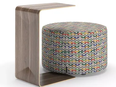 Turnstone Campfire Personal Table and Ottoman Free 3D model