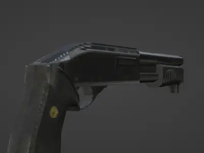 M870 Shotgun low poly retro Low-poly 3D model