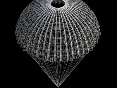 High quality 3D model parachute 3D model