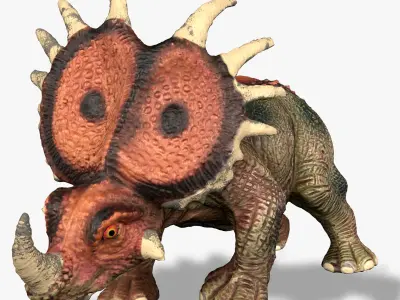 Styracosaurus  spiny lizard Low-poly 3D model