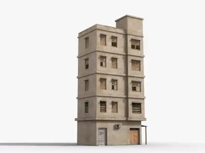 Arab Middle East Building x5 Low-poly 3D model