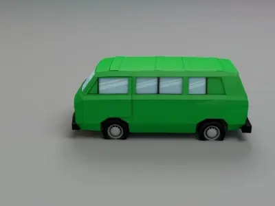 VW Van low poly Low-poly 3D model