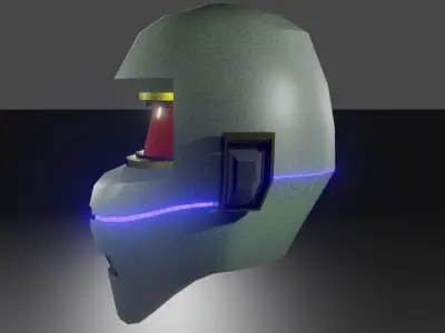 Sci-fi helmet Low-poly 3D model 10