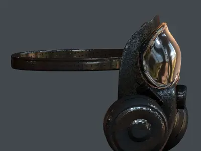 Gas mask helmet 3d model scifi Low-poly Low-poly 3D model Low-poly 3D model 93