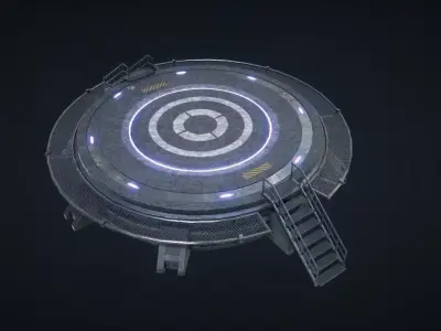 Mars Kit Bash - Landing Pad Low-poly 3D model