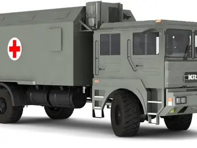 Ambulance military vehicle 3D model