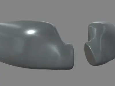 Car Mirror 011 Low-poly 3D model