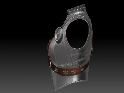 Female Knight Upper Chest Armor Sculpt Project 3D model