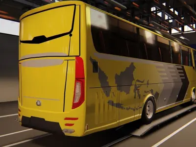 Indonesian Bus Ecoline Rahayu Santosa Free 3D model