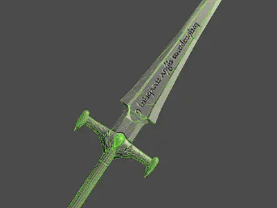 Low poly sword game model Low-poly 3D model