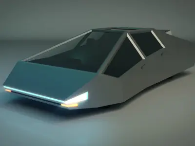 Low Poly Sci-Fi Car 03 Low-poly 3D model