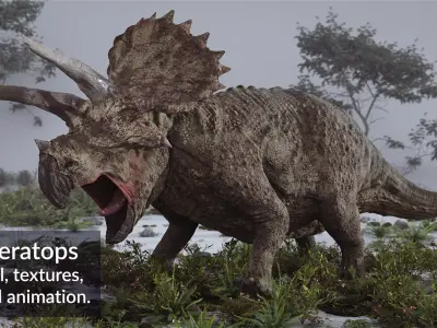 Triceratops model with rig Blender 3D model