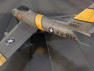North American F-86A Sabre 3D model
