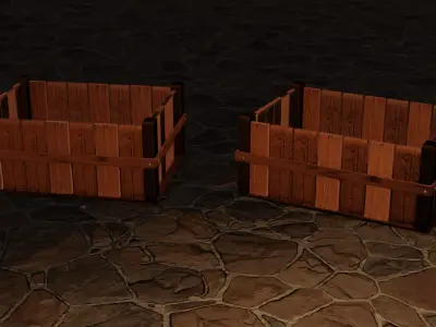 3d Wooden Box With Textures 3D model