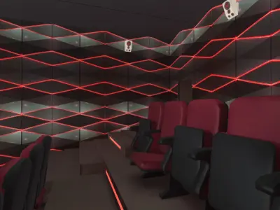 Cinema Halls Pack02 Low-poly 3D model