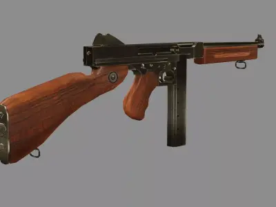 M1A1 Submachine Gun Low-poly 3D Model Low-poly 3D model purchase