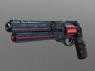 PathBringer XR18 - Sci-fi Revolver Low-poly 3D model
