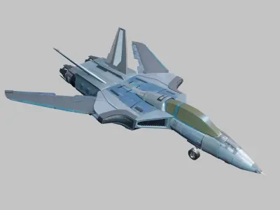 SciFi Jet -- Rigged 3D model