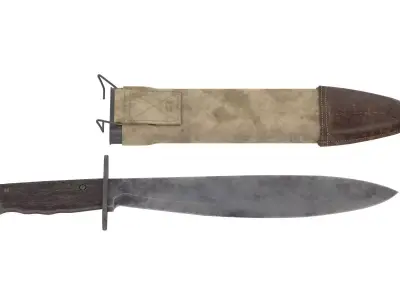 Bolo Knife Low-poly 3D model