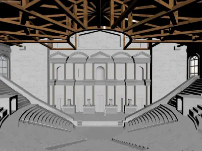 classical roman theater 3D model Low-poly 3D model