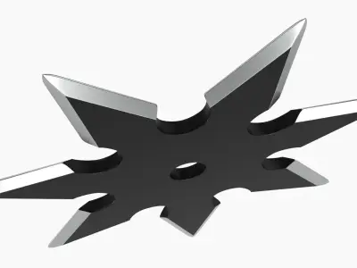 Shuriken ninja throwing knife 04 3D model