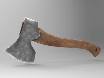 Axe game ready Low-poly 3D model