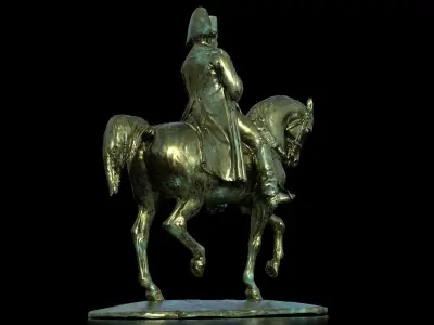 Napoleon Brass Statue Low-poly 3D model