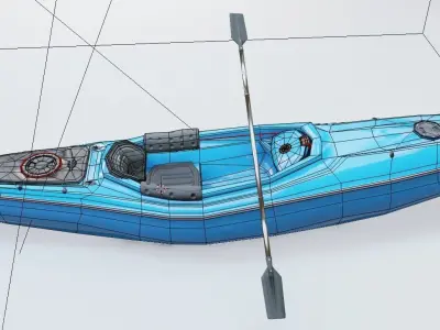 high detailed kayak model with pbr textures Low-poly 3D model