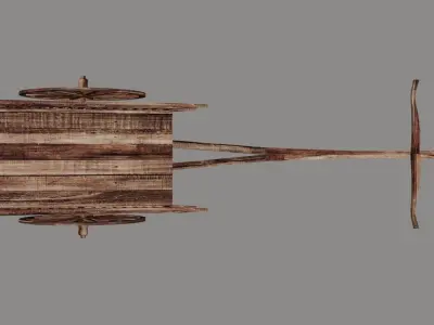 Old thai cart Low-poly 3D model