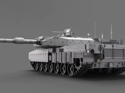 Main Battle Tank High Poly model 3D model