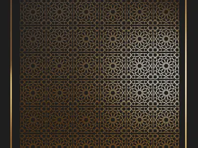 Metal Decorative Orient Fence Free 3D model