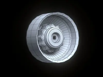 Wheel Center Hubs - 10 Designs Low-poly 3D model